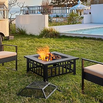 バーベキュー・調理用品 auvil FIRE PIT 32in Outdoor Fire Pit Wood Burning Fireplace with 18.5in